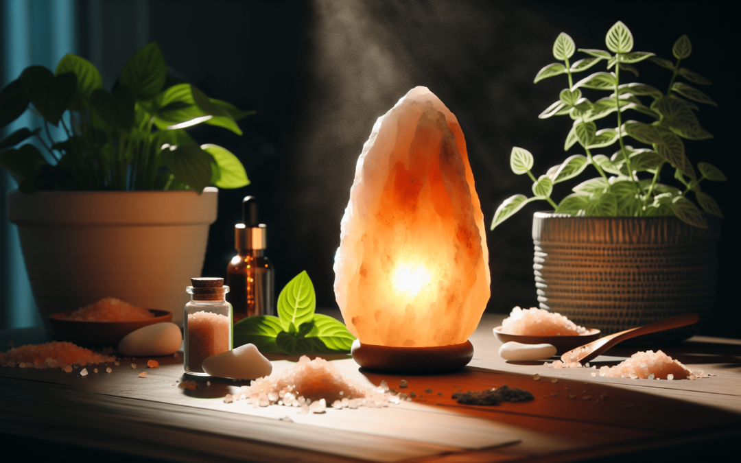 UB Enterprises Natural Himalayan Pink Salt Lamp – Air Purifying & Relaxing Light